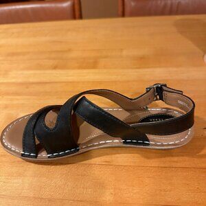 Clark Black Leather Sandels. NWT
